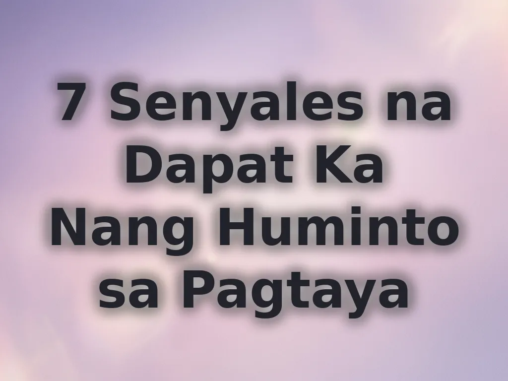 7 Senyales na Dapat Ka Nang Huminto sa Pagtaya